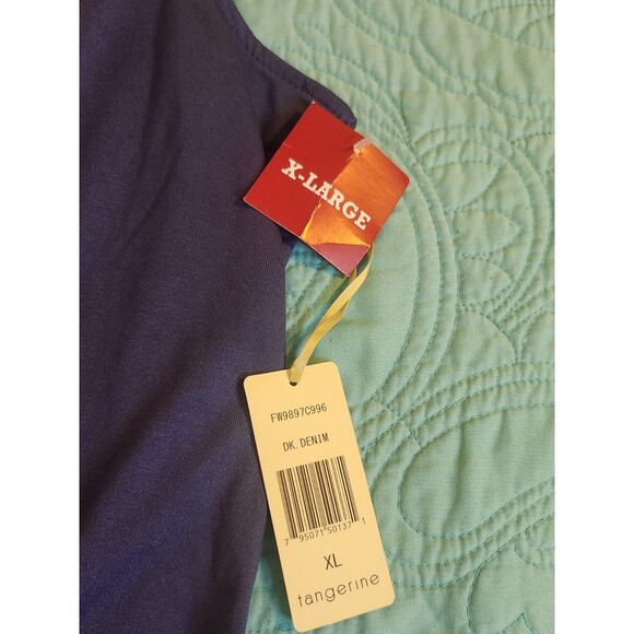 Tangerine Women's XL  Dark Denim‎ Blue Layered Mesh Back Tank Jersey NWT - Picture 5 of 9